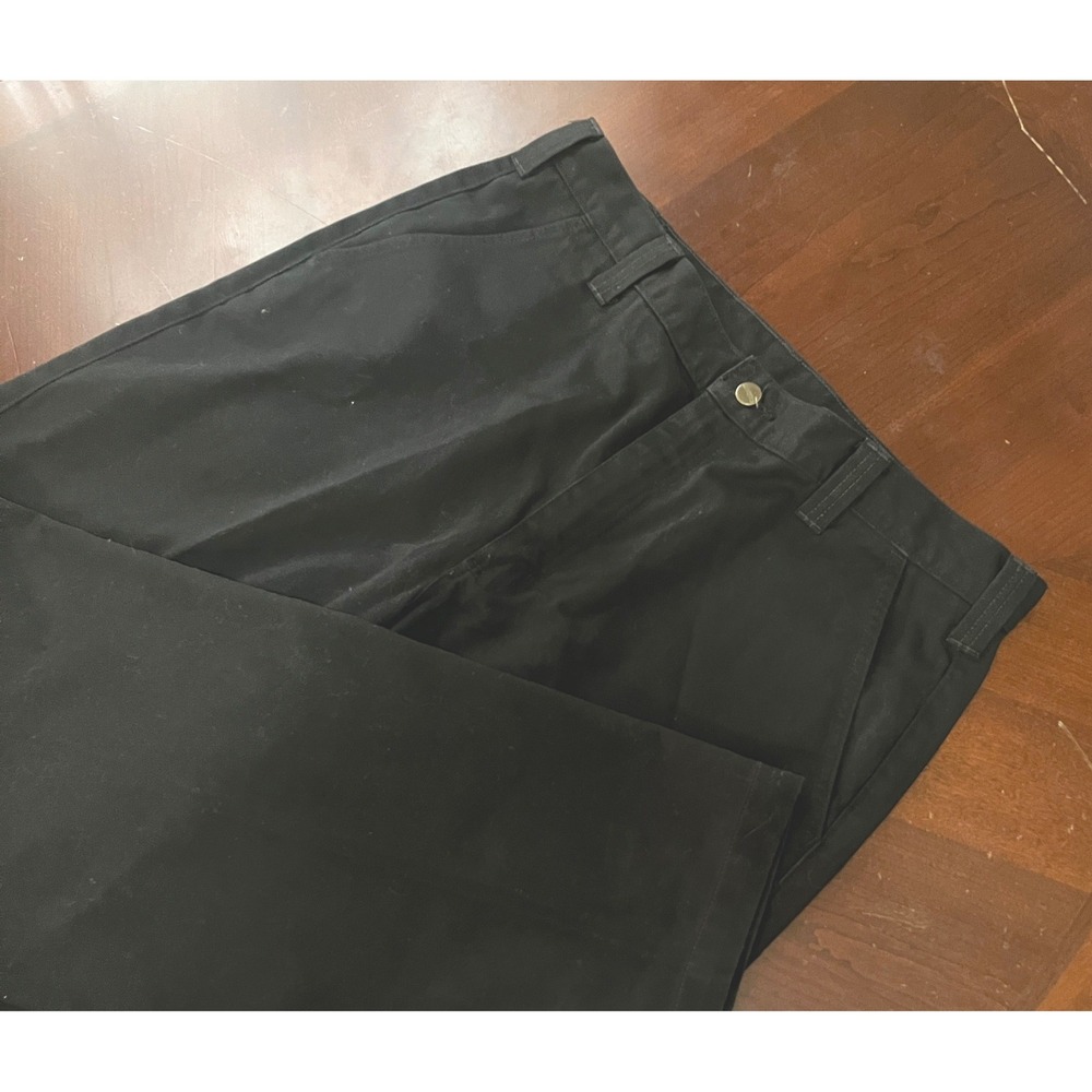 Carhartt B290 BLK Men Blended Twill Work Pants 38x34 Fits 37x33 Black Trousers